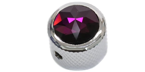 QPARTS / Purple Crystal on Dome Knob Chrome