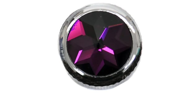 QPARTS / Purple Crystal on Dome Knob Chrome画像2