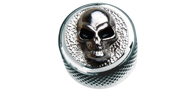 QPARTS / Angry Skull on Dome Knob Chrome