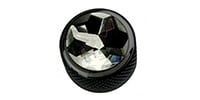 QPARTS Black Crystal on Dome Knob Dark Black