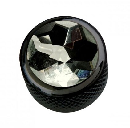 /Black Crystal on Dome Knob Dark Black