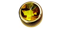 QPARTS Yellow Crystal on Dome Knob Gold