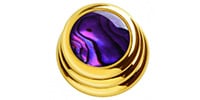 QPARTS Purple Abalone Ringo Knob Gold