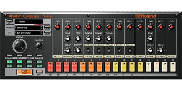 Roland TR-808 風　ボディコン袖丈袖なし