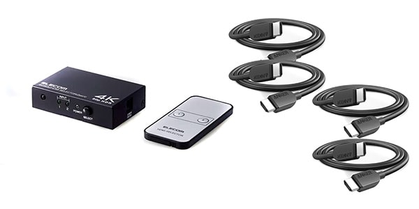 ELECOM ( エレコム )  / DH-SW4KC41BK+Anker HDMI ケーブル (8K) 0.9m 4本セット