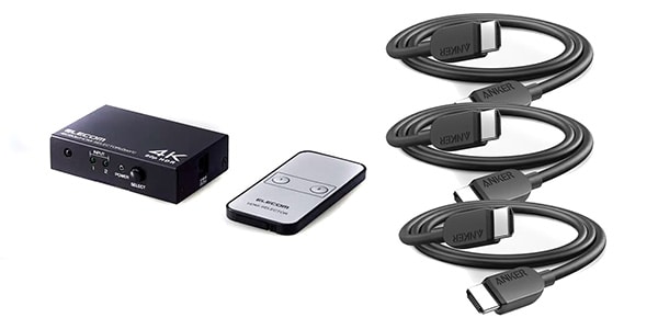 ELECOM ( エレコム )  / DH-SW4KP21BK+Anker HDMI ケーブル (8K) 0.9m　3本セット