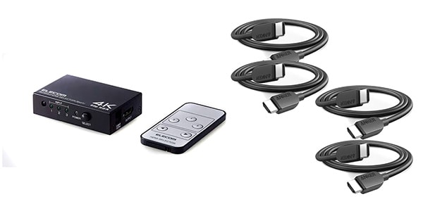 ELECOM ( エレコム )  / DH-SW4KP31BK+Anker HDMI ケーブル (8K) 0.9m 4本セット