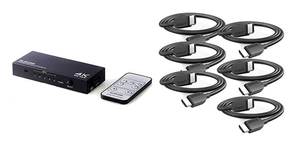 ELECOM ( エレコム )  / DH-SW4KP51BK+HDMI ケーブル (8K) 0.9m 6本セット