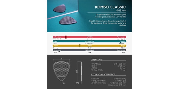 ROMBO / Classic Pick w-blue 0.45mm画像7