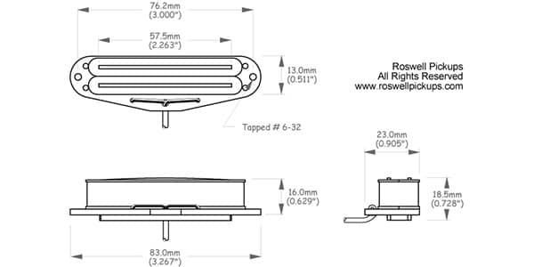 Roswell Pickups / Hot Rail Blade Bridge White