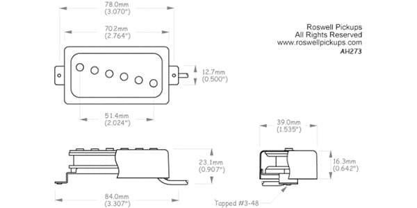 Roswell Pickups ( ロズウェル・ピックアップス )  / Humbucker size Single Coil Bridge画像2