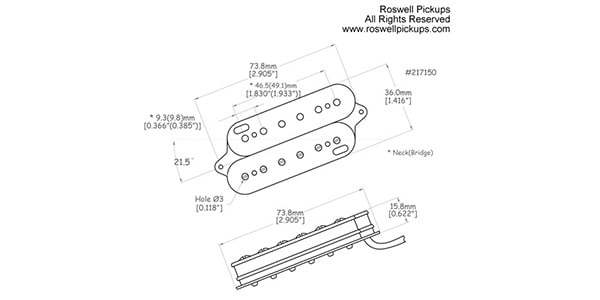 Roswell Pickups ( ロズウェル・ピックアップス )  / Fanned Fret Humbucker Neck画像2