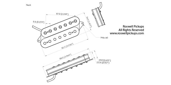 Roswell Pickups ( ロズウェル・ピックアップス )  / 7string Fanned Fret Humbucker Neck画像2