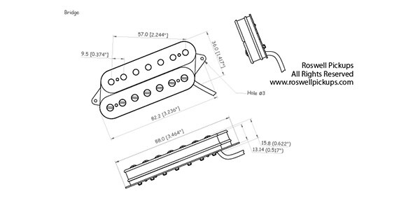 Roswell Pickups ( ロズウェル・ピックアップス )  / 7string Fanned Fret Humbucker Bridge画像2