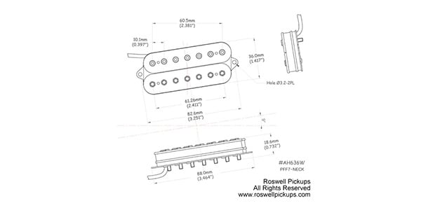 Roswell Pickups ( ロズウェル・ピックアップス )  / 7-string Fanned Fret Humbucker Neck画像2