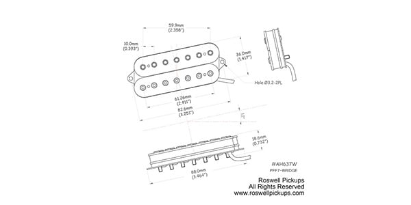Roswell Pickups ( ロズウェル・ピックアップス )  / 7-string Fanned Fret Humbucker Bridge画像2