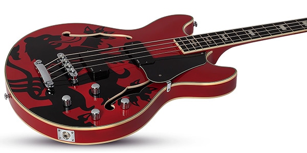SCHECTER / Simon Gallup Corsair Electric Bass Red Black画像3