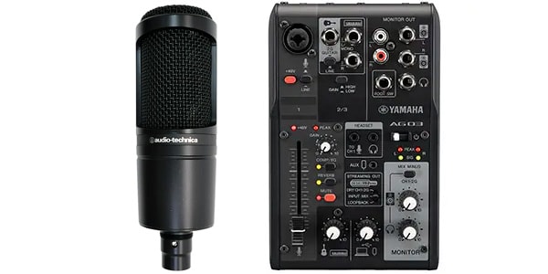 配信フルセットYAMAHA AG03 Audio-Technica AT2020マイク - マイク