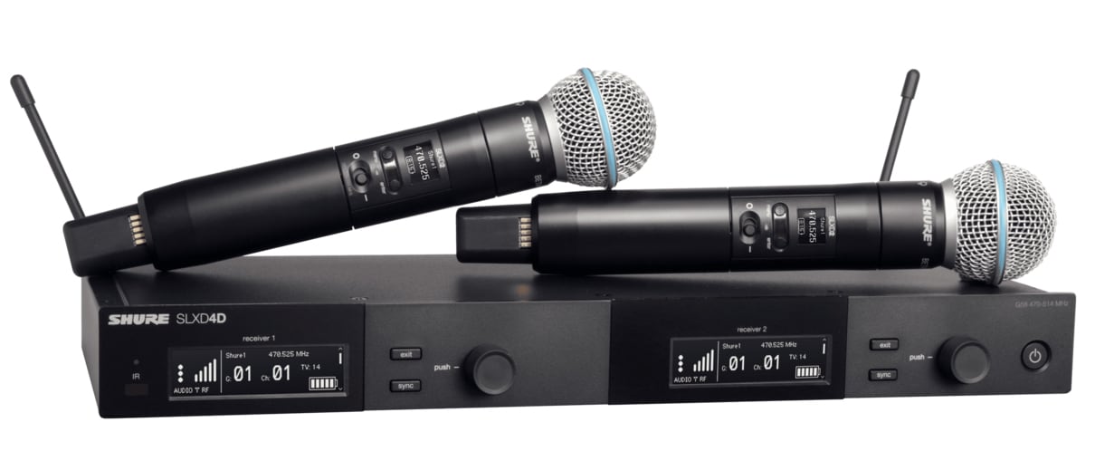 SHURE/SLXD24DJ/B58-JB、ハンドヘルド型ワイヤレスデュアルセット