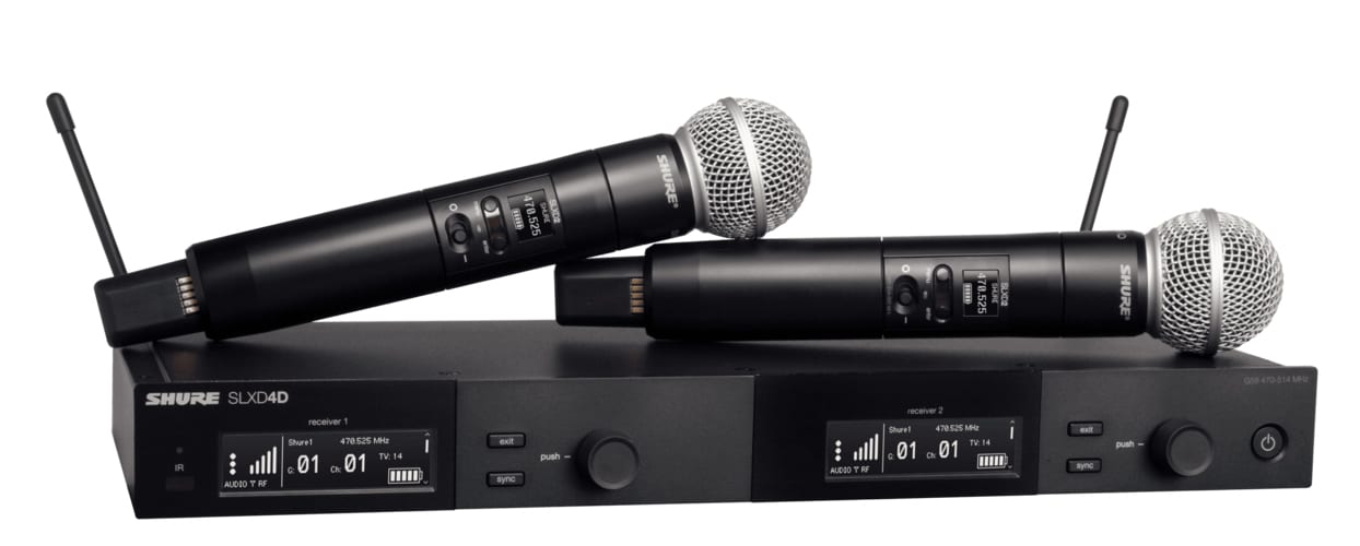 SHURE/SLXD24DJ/SM58-JB、ハンドヘルド型ワイヤレスデュアルセット