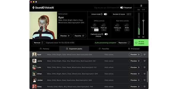 Sonarworks ( ソナーワークス )  / SoundID VoiceAI Kids Voices Expansion Pack DL納品版画像2