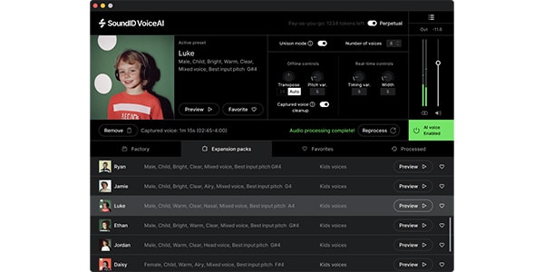 Sonarworks ( ソナーワークス )  / SoundID VoiceAI Kids Voices Expansion Pack DL納品版画像4
