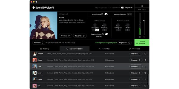Sonarworks ( ソナーワークス )  / SoundID VoiceAI Kids Voices Expansion Pack DL納品版画像6
