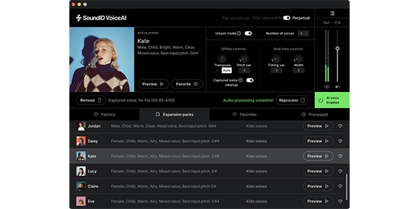 Sonarworks ( ソナーワークス )  / SoundID VoiceAI Kids Voices Expansion Pack PKG納品版画像6