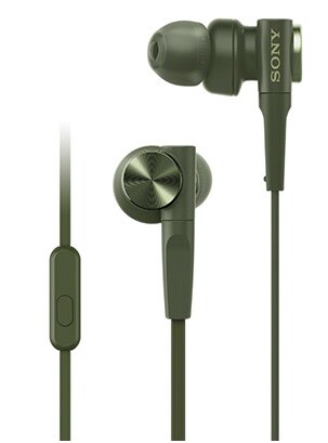 SONY/MDR-XB55AP G グリーン リモコンマイク付きイヤホン