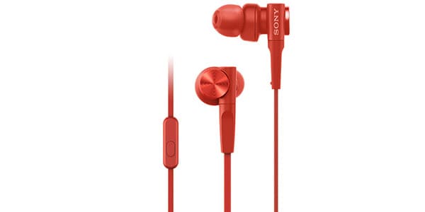 SONY MDR-XB55AP R Red Earphones with remote control mic 送料無料