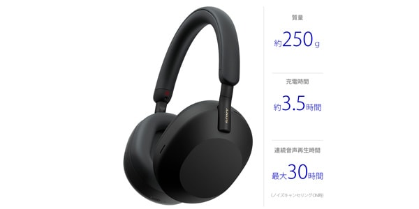 SONY WH-1000XM5 BM Black Wireless Headphones 送料無料 | Sound House