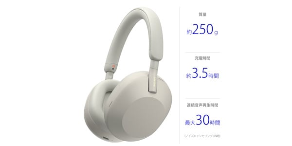 SONY WH-1000XM5 SM Platinum Silver Wireless Headphones 送料無料