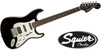 SQUIER Black & Chrome Standard Stratocaster HSS Black