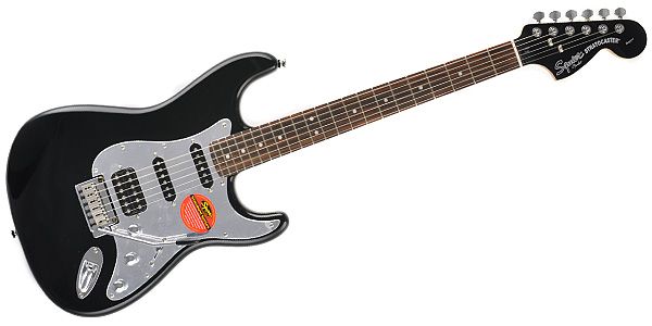 SQUIER/BLACK AND CHROME STANDARD STRATOCASTER HSS