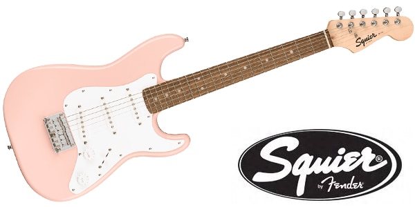 SQUIER/Mini Strat Shell Pink　ミニエレキギター アウトレット品