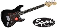 SQUIER FSR Affinity Series Stratocaster,Black with Tortoiseshell PG