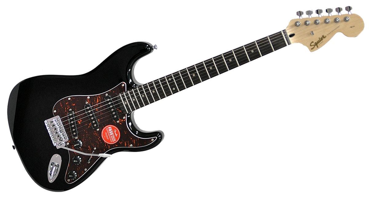 SQUIER/FSR Affinity Series Stratocaster,Black with Tortoiseshell PG