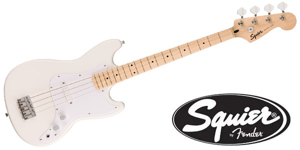 SQUIER/Sonic Bronco Bass Maple-FB White-PG Arctic White