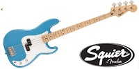 SQUIER Sonic Precision Bass Maple-FB White-PG California Blue