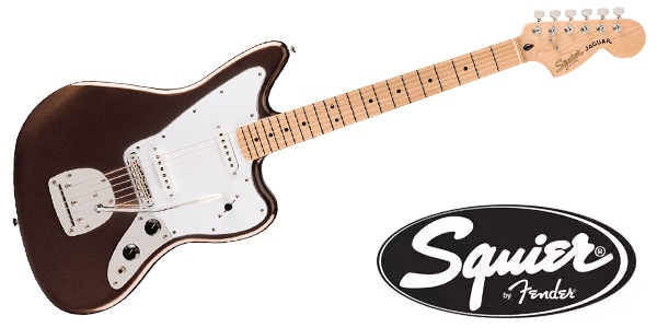 SQUIER / Affinity Jaguar, Maple FB, WhitePG Mystic Metallic Brown