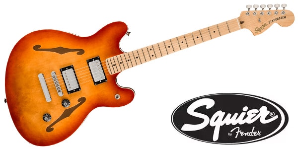 SQUIER / Affinity Series Starcaster Dlx, Maple FB, Sienna Sunburst