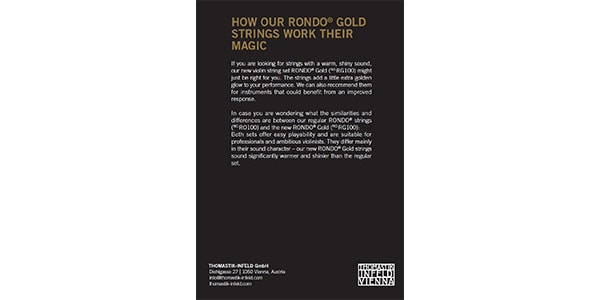 Thomastik-Infeld ( トマスティック・インフェルト ) / RONDO GOLD バイオリン弦セット 4/4 Medium画像4