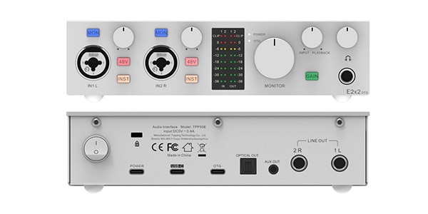 TOPPING E2x2 OTG USB Audio Interface - Ultra-Linear Preamp