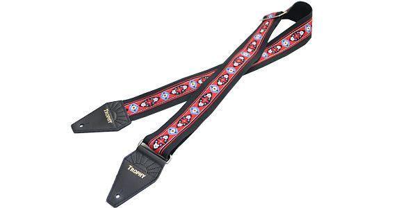 TROPHY STRAPS/Blue/Black Ovals on Red