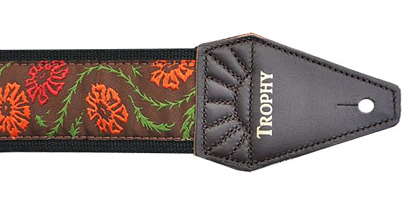 TROPHY STRAPS / Mallow Flower Orange on Brown 画像2