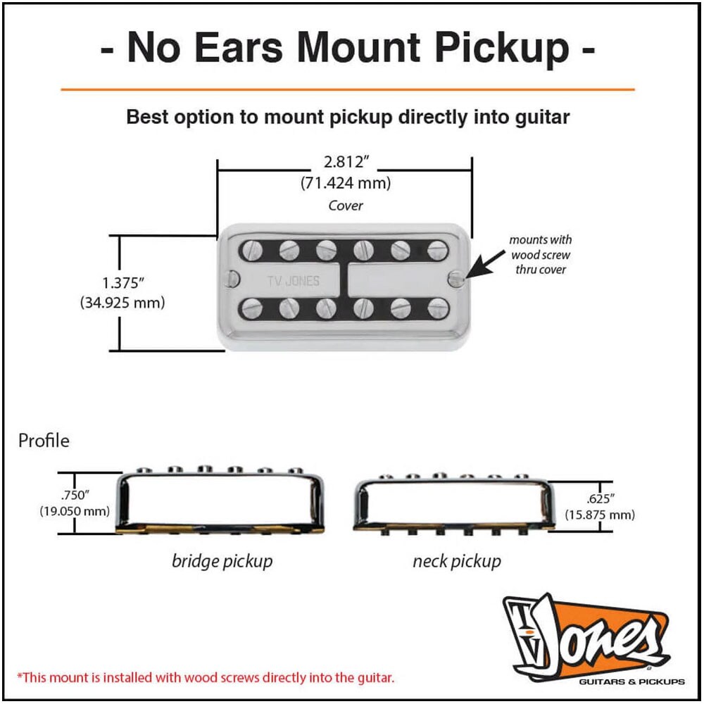 TVJONES/Ray Butts Ful-Fidelity Pickup Bridge Nickel No Ear Mount