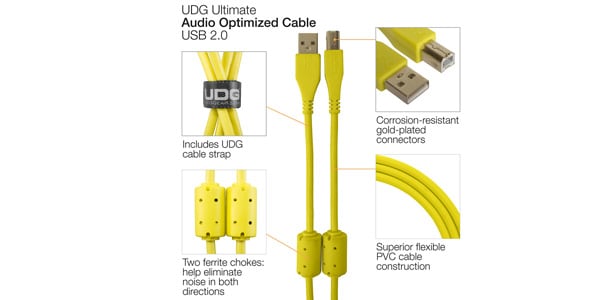 UDG ( ユーディージー )  / U95001YL USB2.0ケーブル Type A-B 1.0m イエロー画像7