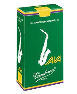 アルトサックスリード JAVA Green アンファイルド 2-1/2 緑箱 送料無料