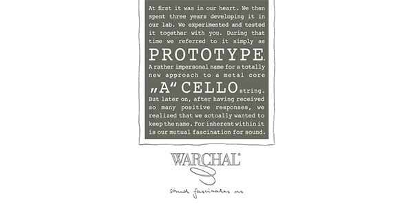 WARCHAL ( ワーチャル )  / PROTOTYPE A チェロ弦 A線　ボールエンド 021P