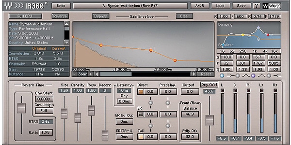 WAVES ( ウェーブス )  / IR360 Surround Convolution Reverb 画像3